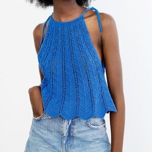 NWOT. Zara Crocheted Knit Cami Tank